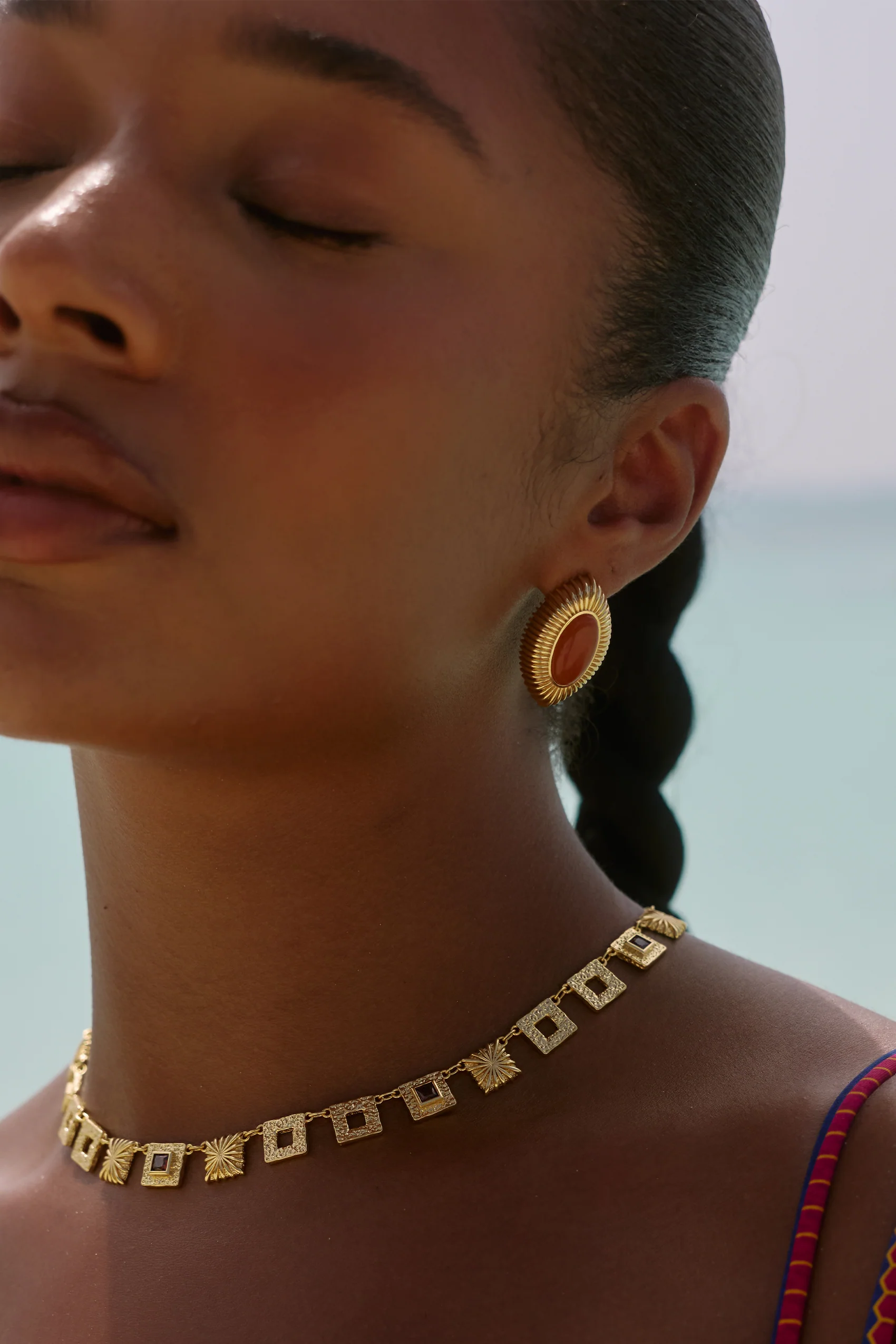 Ayana Earrings in Orange Aventurine - Image 3