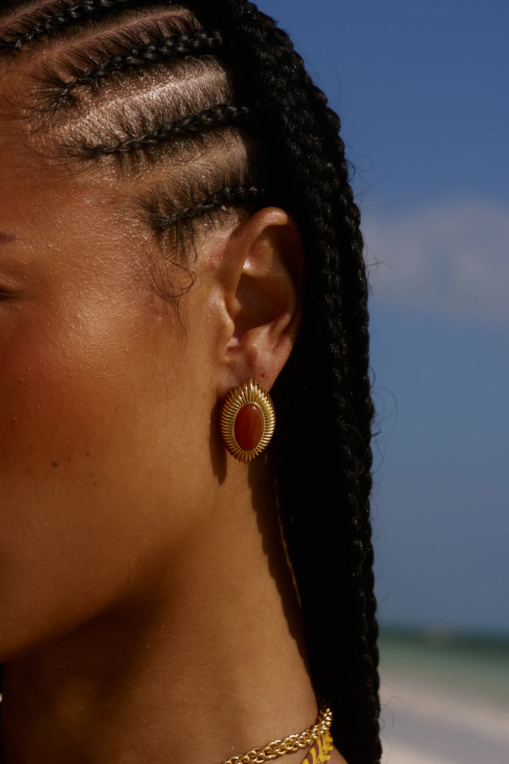 Ayana Earrings in Orange Aventurine - Image 5