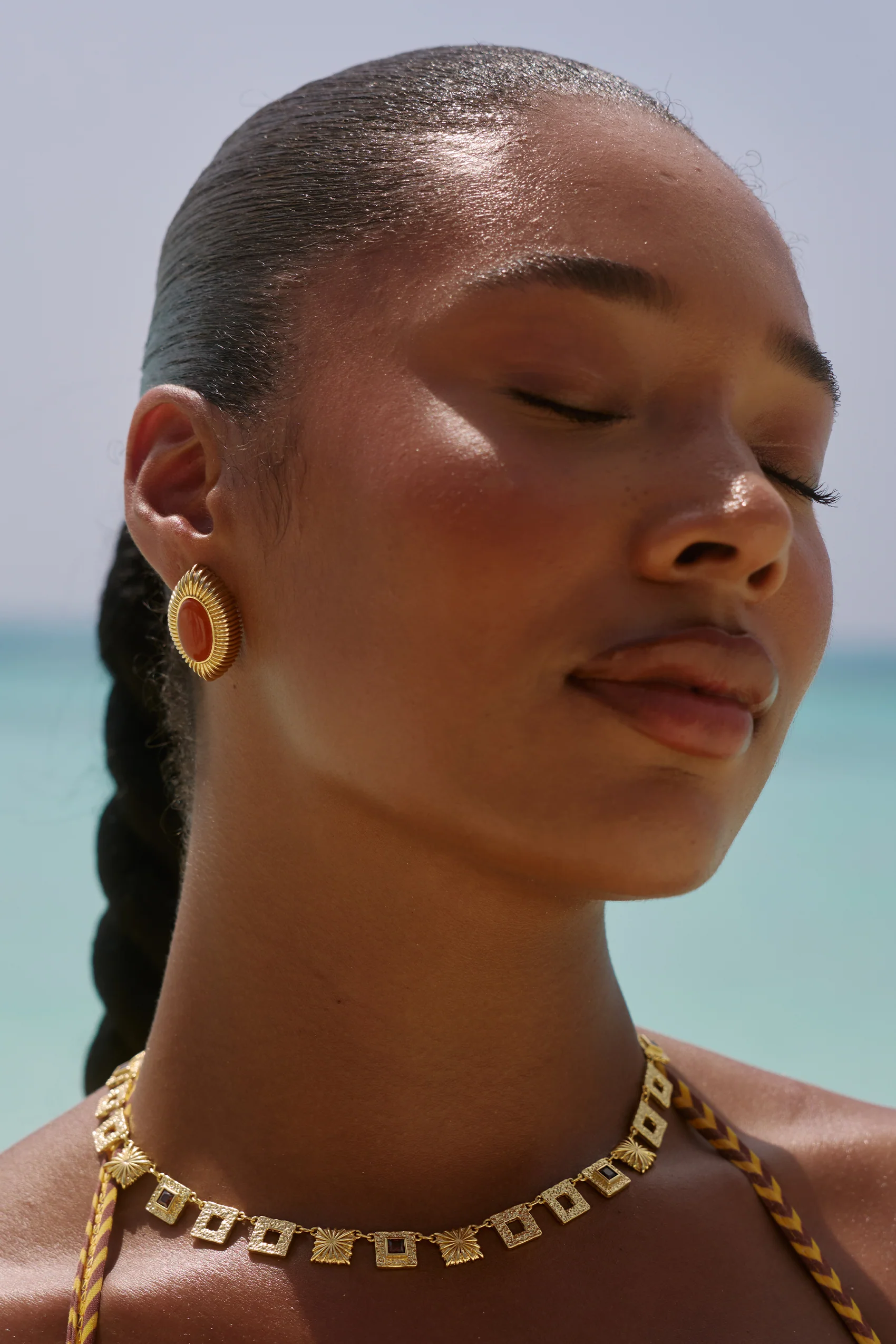Ayana Earrings in Orange Aventurine - Image 6