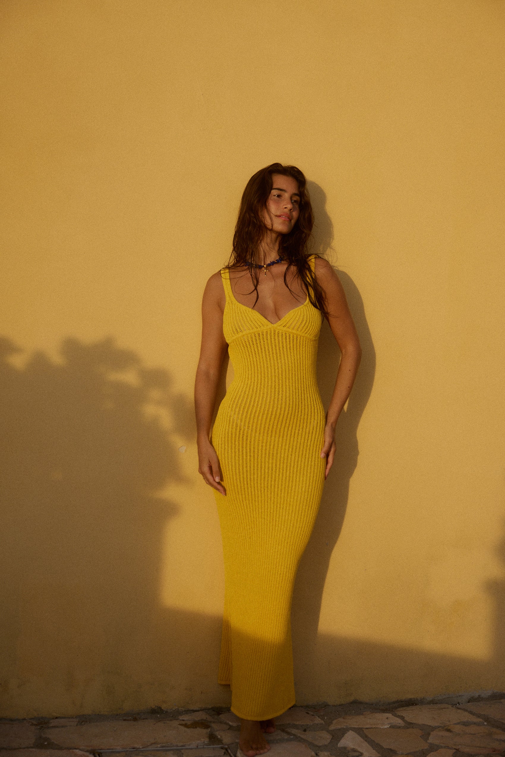 Bari Crochet Maxi Dress in Zafferano - Image 8