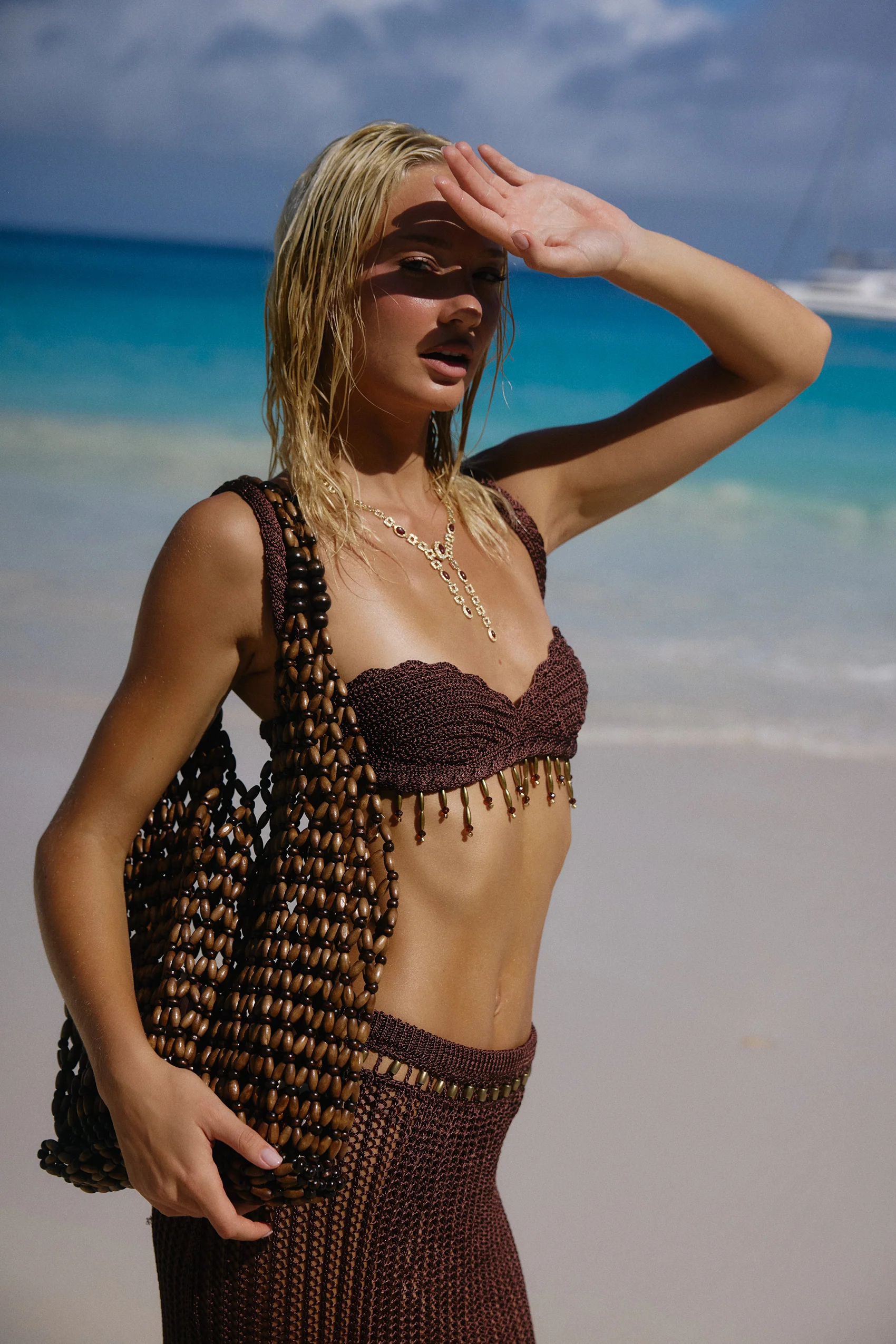 Beaded Bag in Cacao - Image 7