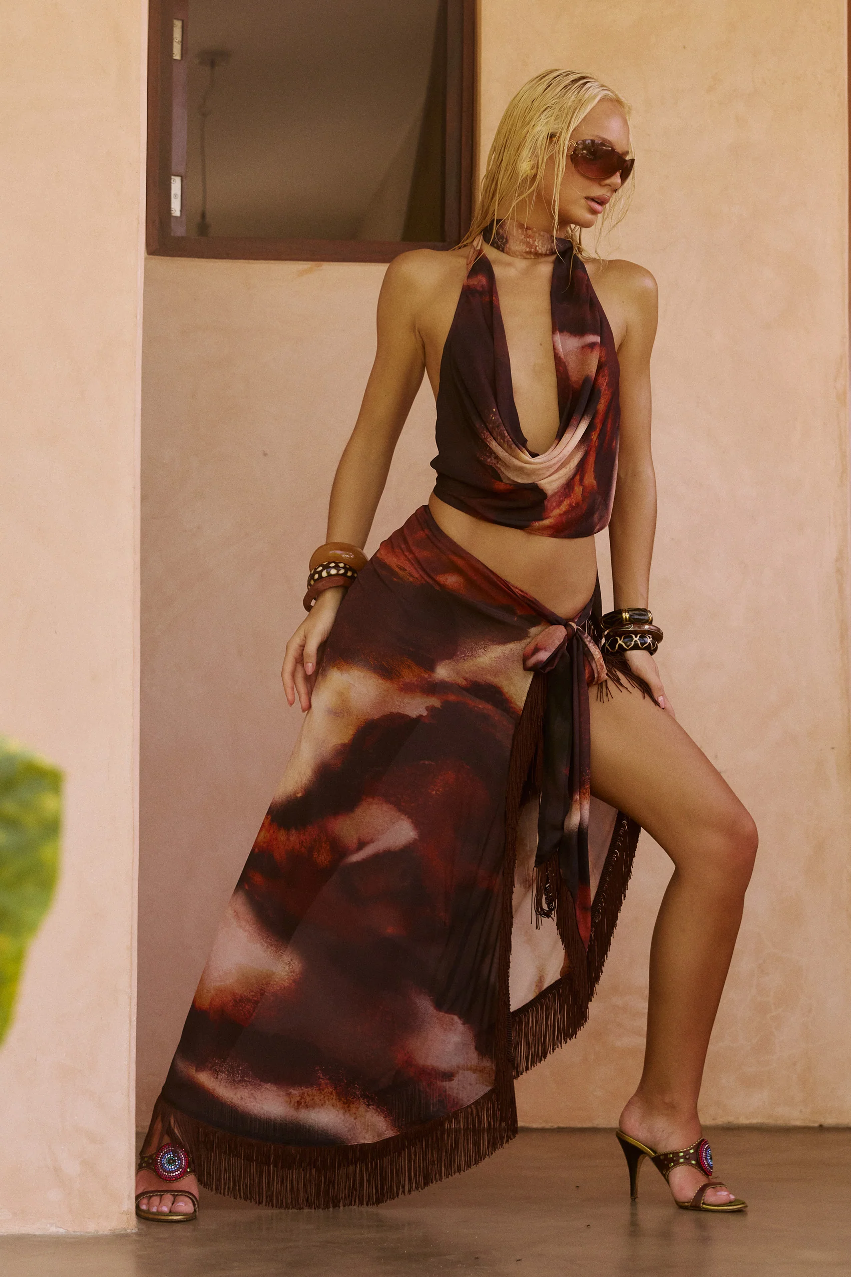 Omara Wrap Maxi Skirt in Sarabi - Image 9