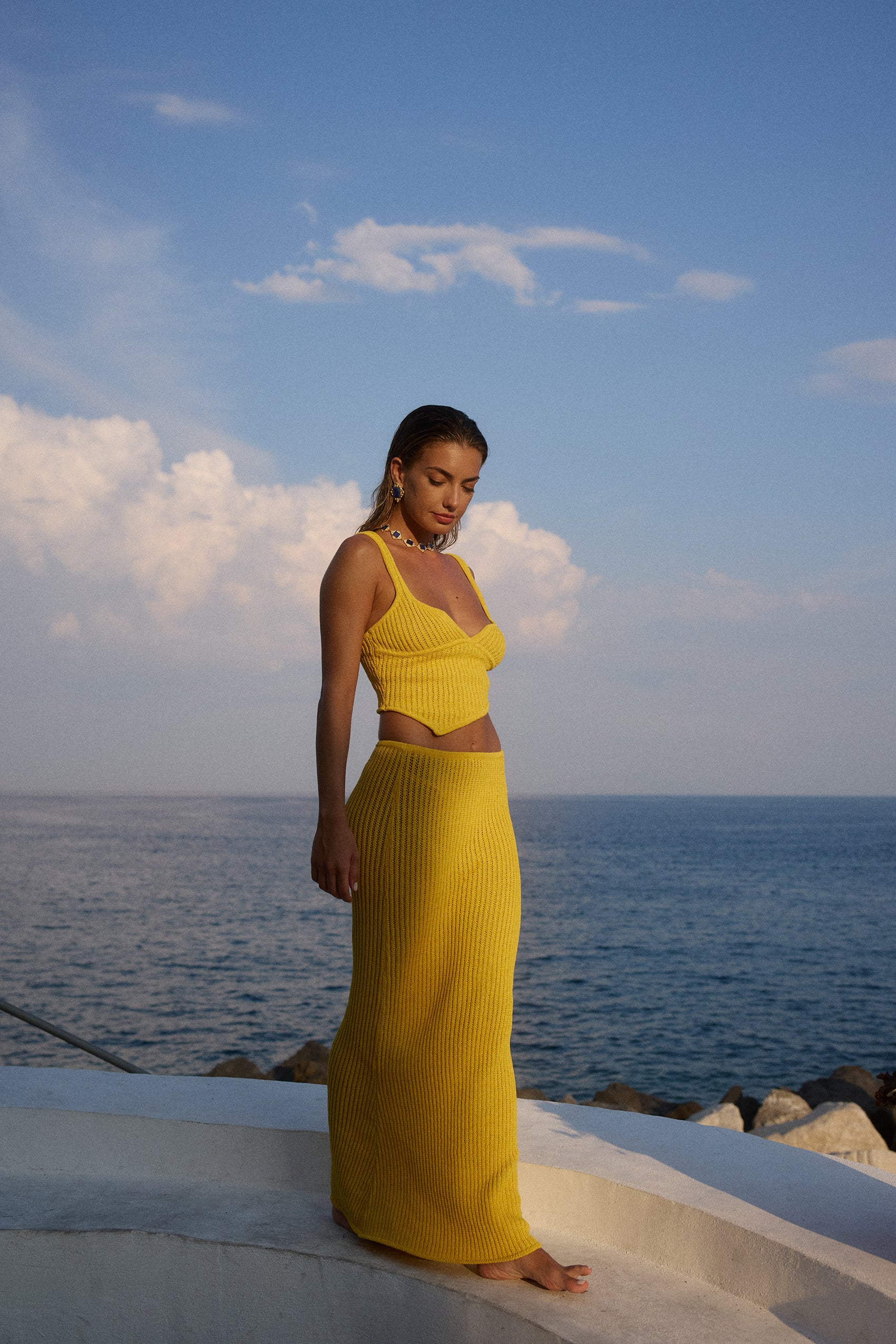 Riva Crochet Maxi Skirt in Zafferano - Image 4