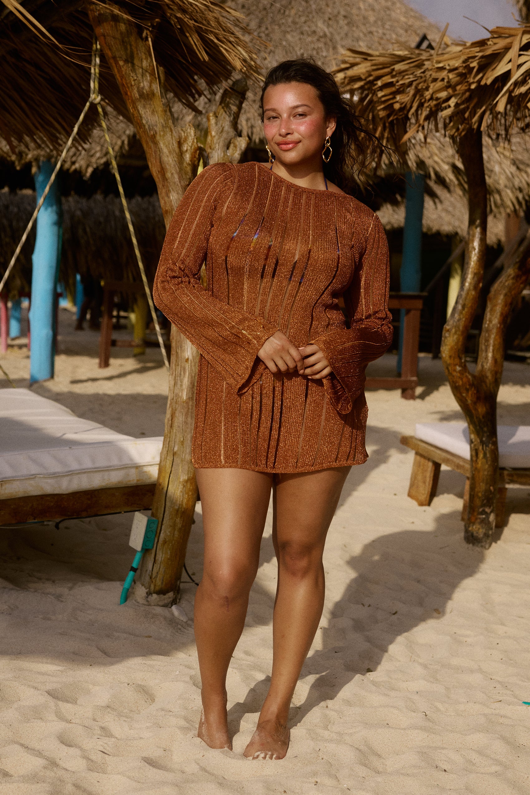 Sapzurro Knit Mini Dress in Sombra - Image 10