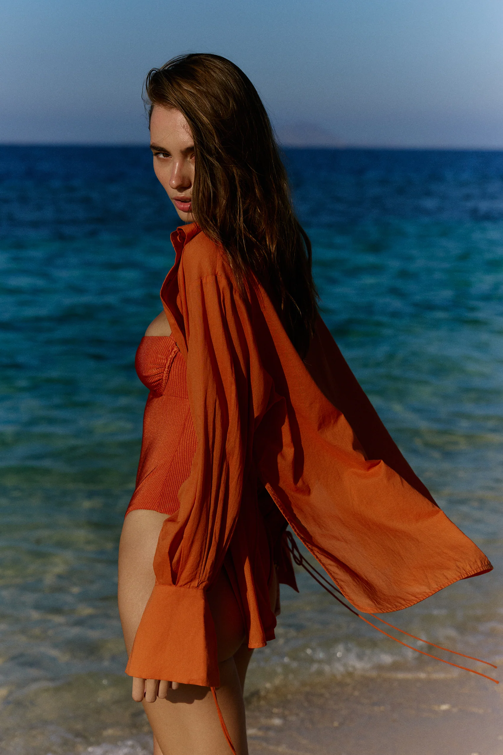 Valetta Cotton Shirt in Quemada - Image 4