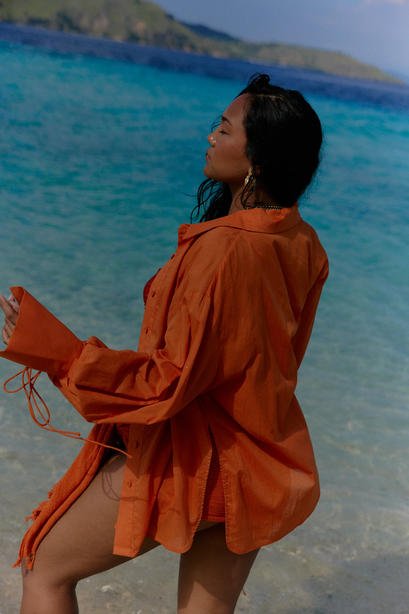 Valetta Cotton Shirt in Quemada - Image 8