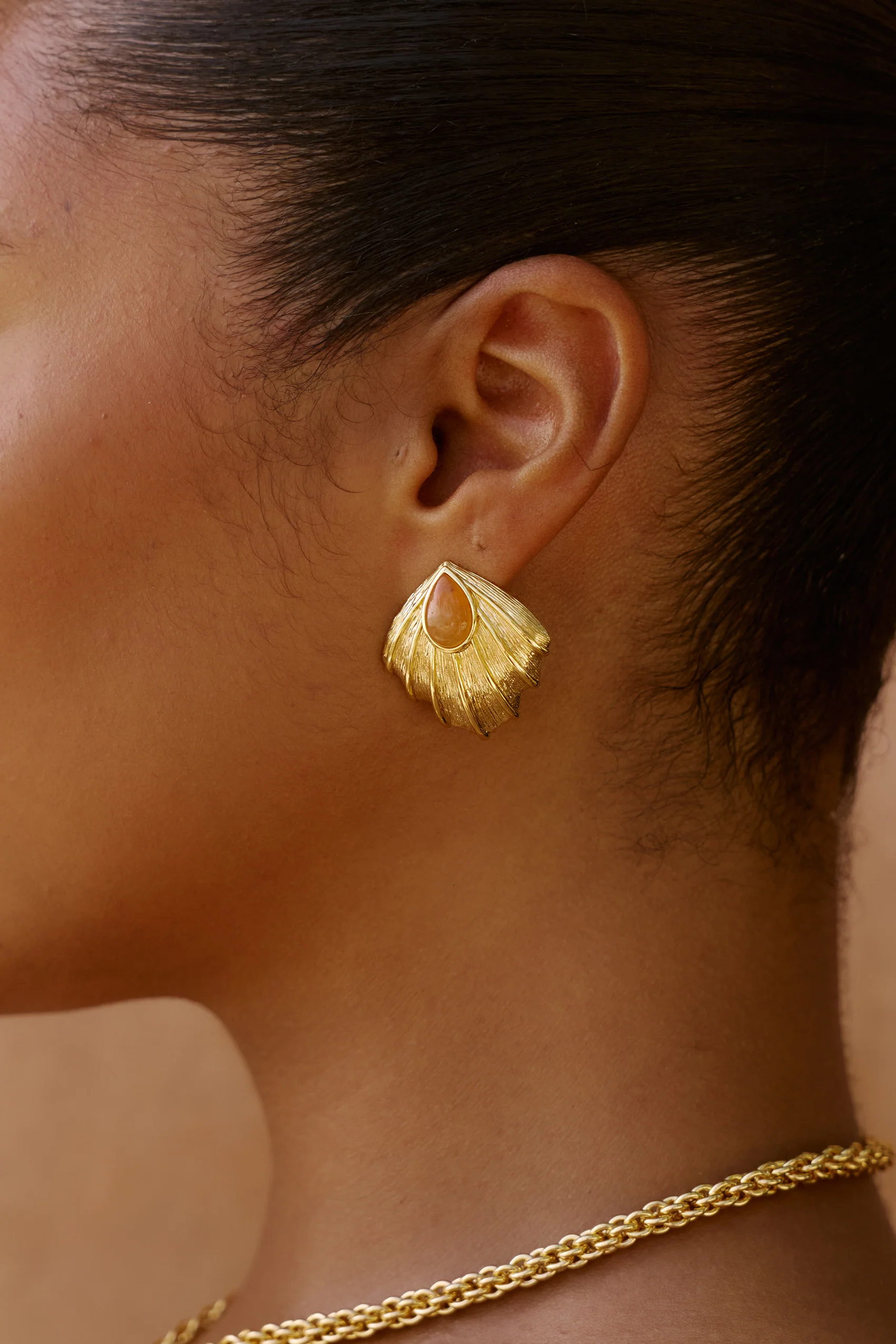 Zahana Earrings in Orange Aventurine - Image 5