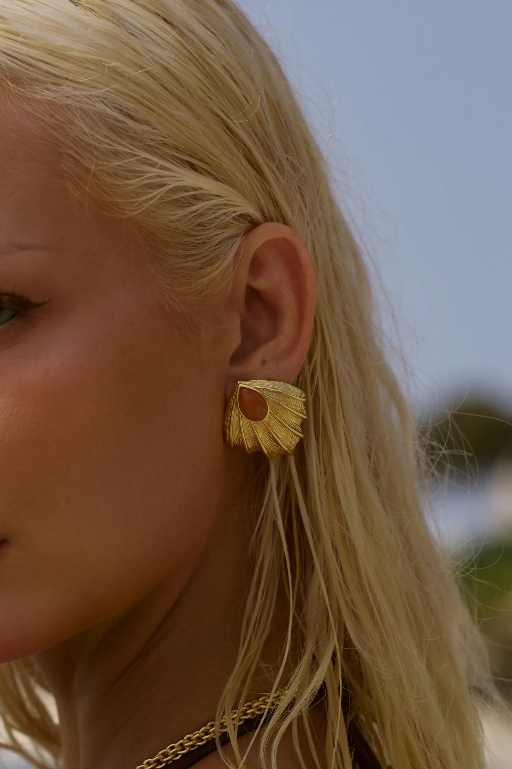 Zahana Earrings in Orange Aventurine - Image 6