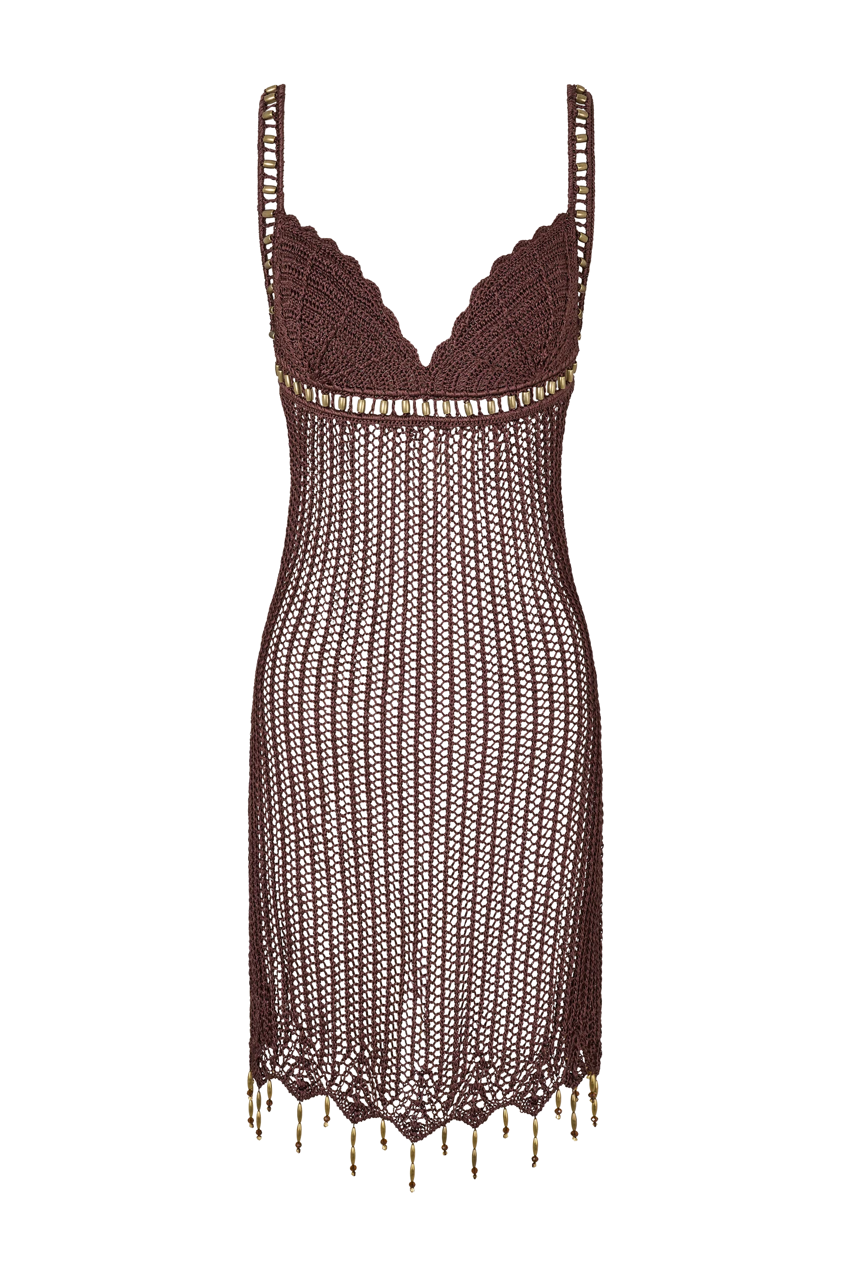 Zelie Crochet Mini Dress in Cacao - Image 12